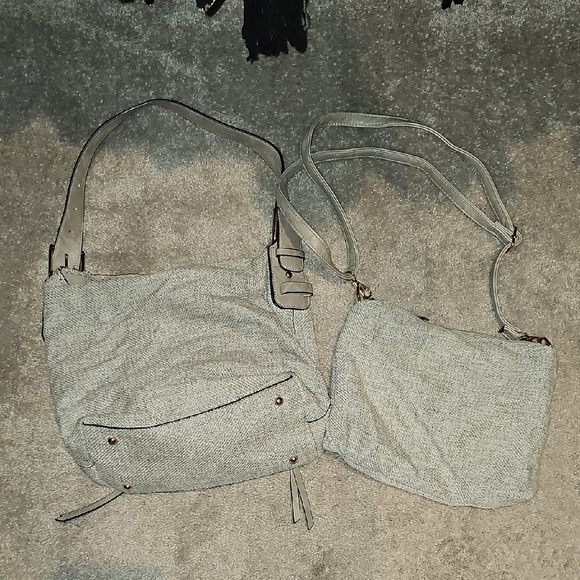 JEN&CO - NEW - Gray Women's Bag Set Of 2 - Picture 1 of 7